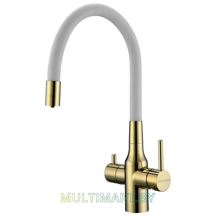 Смеситель Paulmark Salix Sa213419-Gw (белый/золото)
